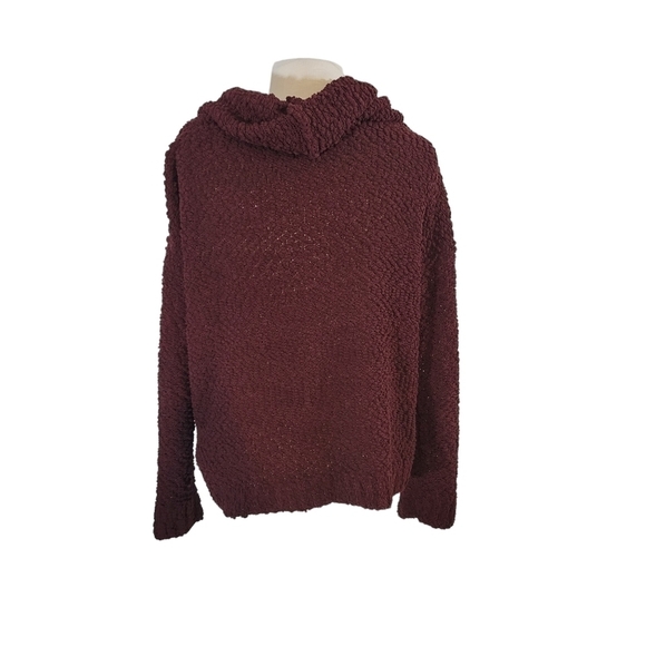 Altar'd State Maroon Cowl Neck Oversized Sweater - Picture 3 of 6